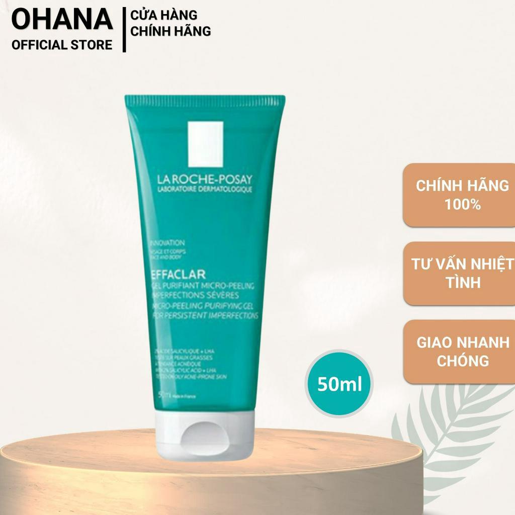 Gel Rửa Mặt Và Tắm Giảm Mụn La Roche-Posay Effaclar Micro-Peeling Purifying Gel 50ml - Xanh Lá