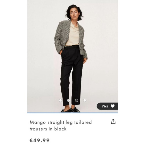 Quần tây âu công sở Man.go vnxk ống suông đứng đai lưng chun xuất khẩu dư xịn formal straight trouser elastic waist