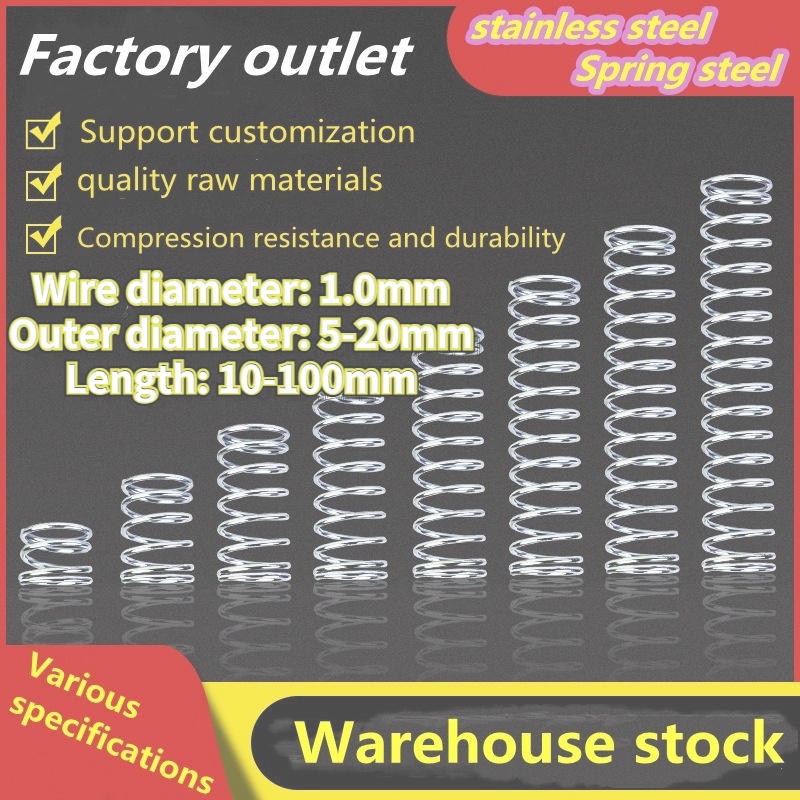 Set 5 Lò Xo Nén 15-100mm d1.0mm OD16~24mm Chuyên Dụng