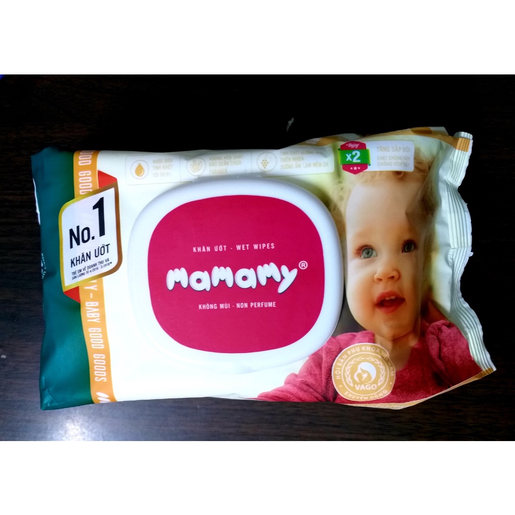 Khăn ướt Mamamy 100 tờ/80 tờ có nắp không mùi/có mùi