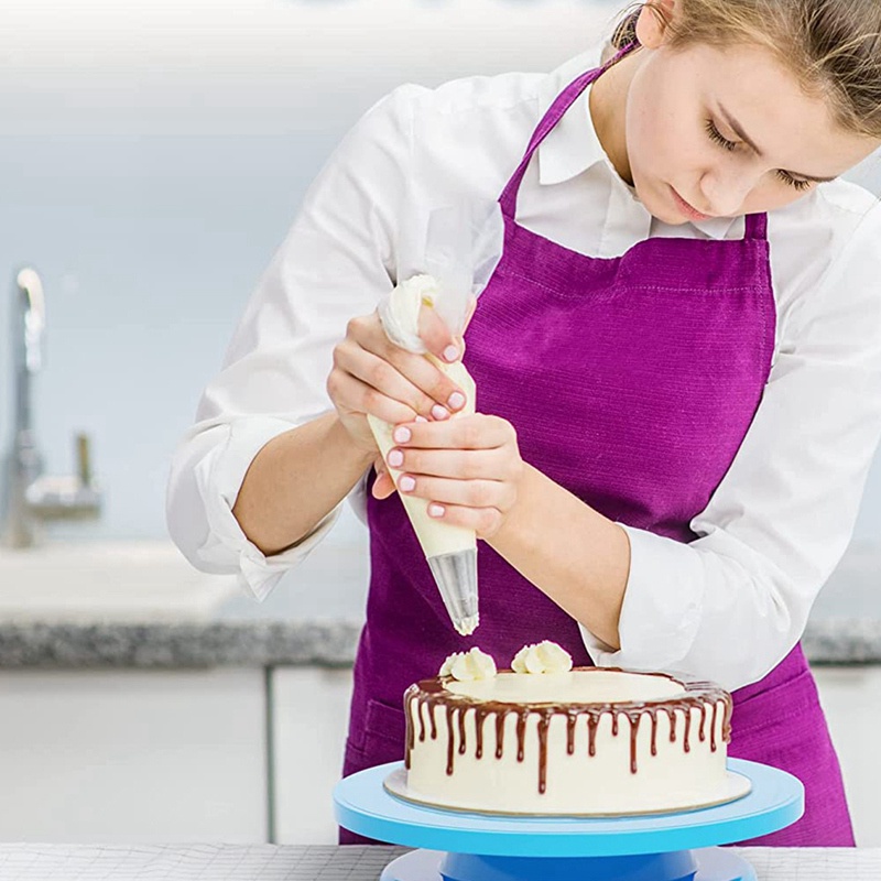 Hộp Đựng Bánh Cupcake Có Nắp Và Tay Cầm + Đĩa Đứng Hình Tròn 10inch Màu Xanh Dương