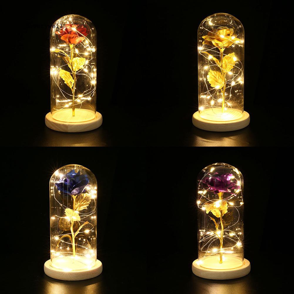 Đèn LED hoa hồng thủy tinh dùng trong trang trí