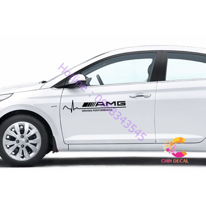 2 Miếng tem dán xe ô tô  AMG , SPORT nhiều lựa chọn màu (Decal cao cấp chống nước chống bay màu 567001 567004 )