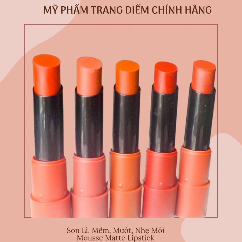 Son Lì, Mềm, Mướt &amp; Nhẹ Môi Mousse Matte Lipstick [Authentic]