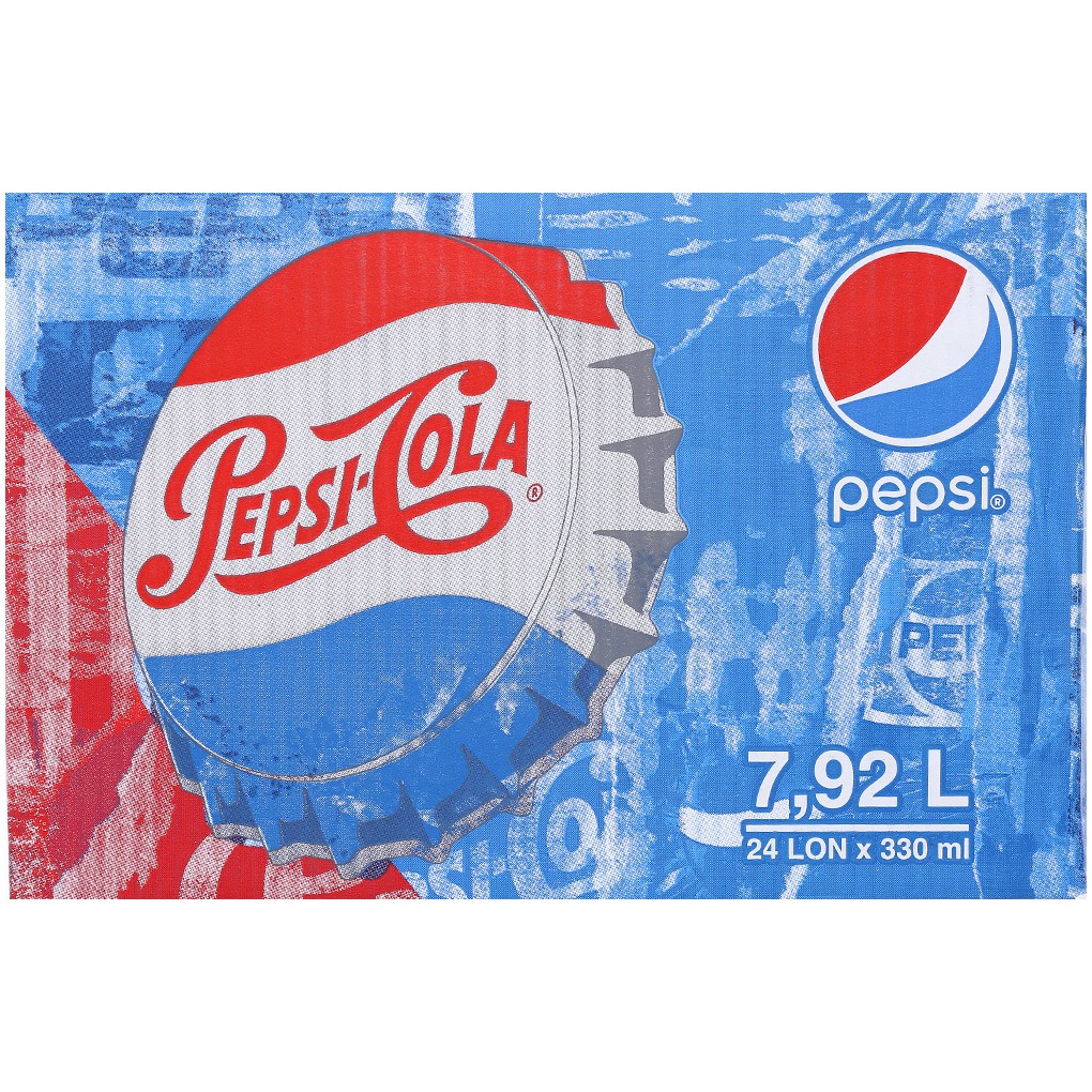 Thùng 24 lon nước ngọt Pepsi lon cao 330ml