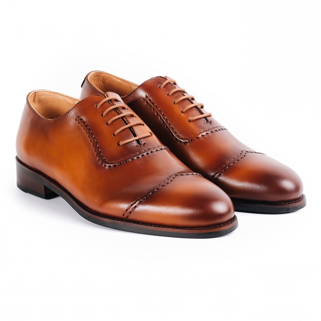 Giày Tây Cao Cấp DOUBLE STITCHES OXFORD - OF22 - Da Bò Ý Lót Trong Da Bò Mộc - Thương hiệu Be Classy