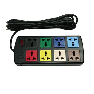 Ổ cắm kéo dài đa năng LiOA 8 ổ 1 công tắc màu đen 8D32N 8D52N