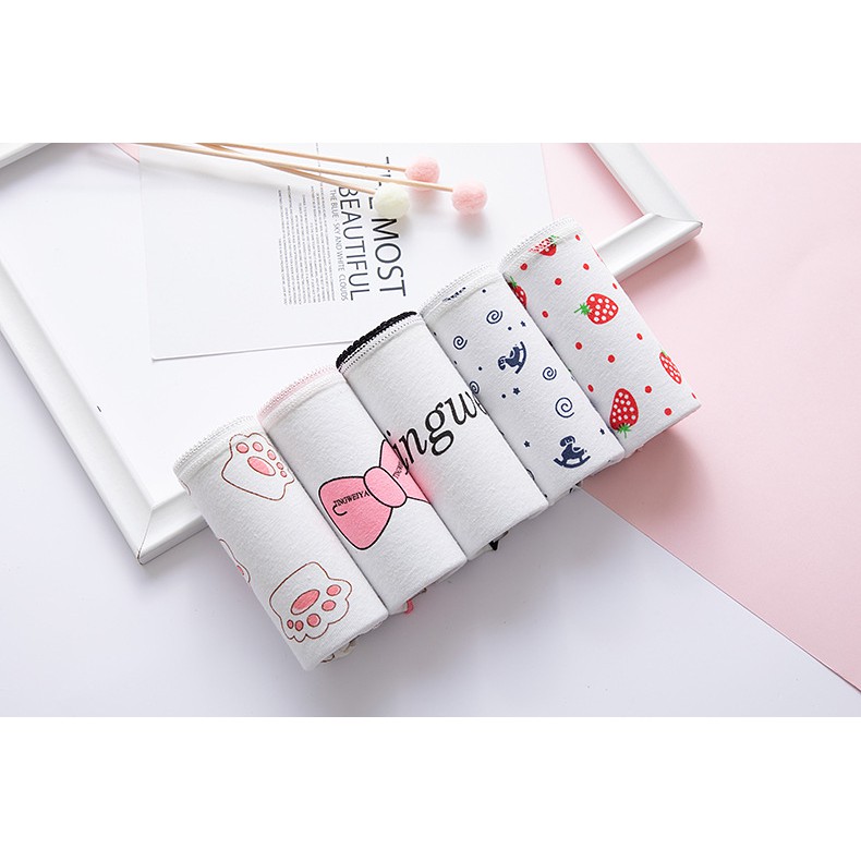 Quần Lót Nữ Cotton Mỏng Bàn Chân Mèo Xuất Hàn  Hàng Loại Đẹp.