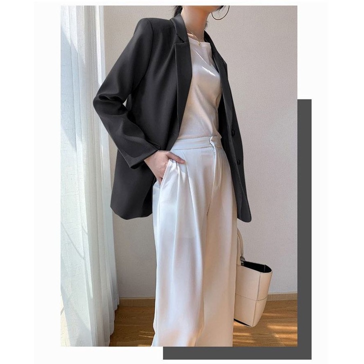 Áo khoác blazer dáng rộng thiết kế thời trang mùa thu theo phong cách Hàn Quốc cho nữ
