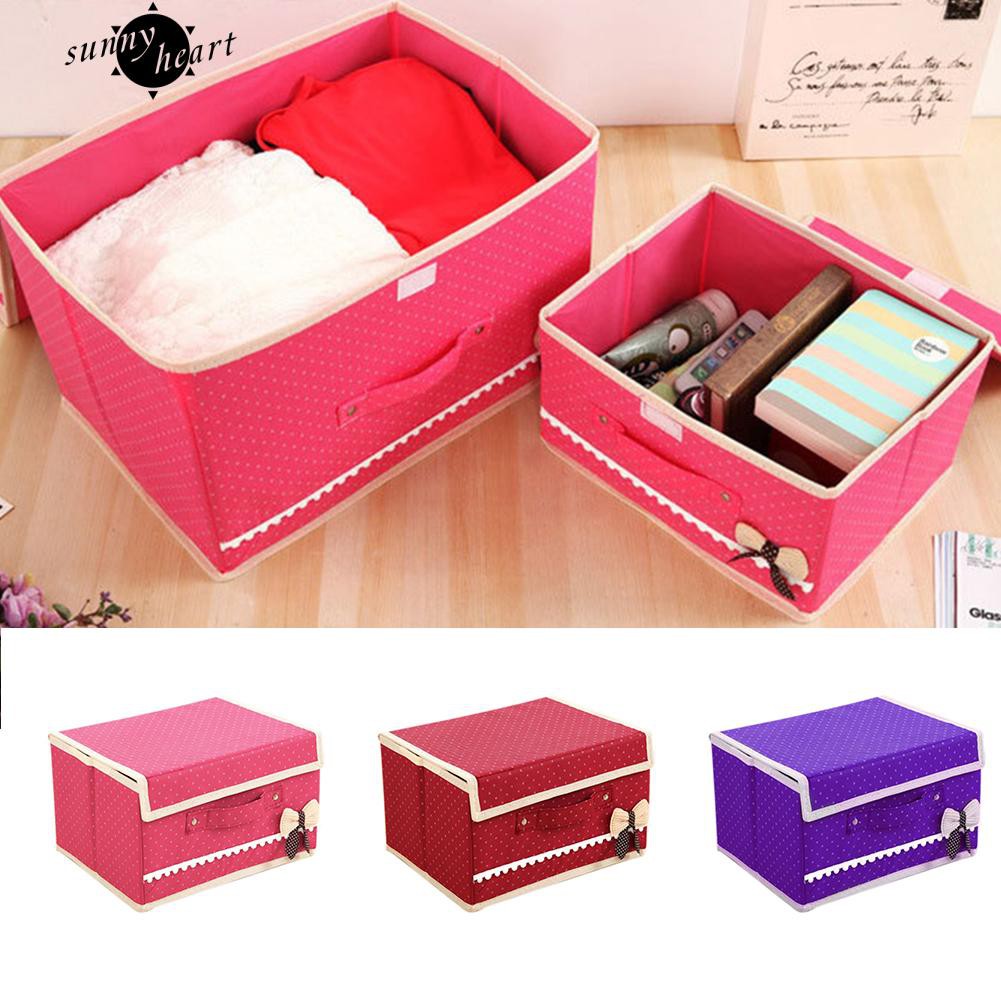 Giỏ vải không dệt họa tiết chấm bi xinh xắn