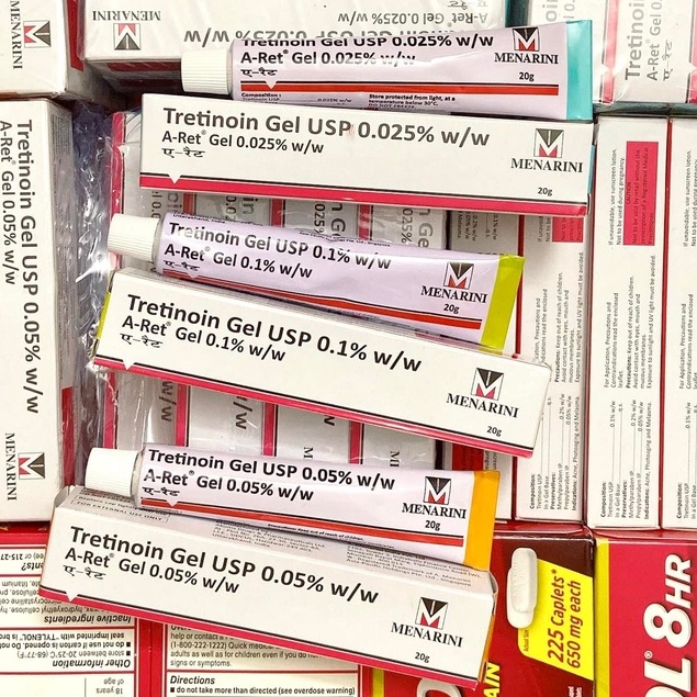 Tretinoin Ấn Aret USP Menarini Giảm Mụn Nám Tái Tạo Da Tre 0.025 0.05 0.1