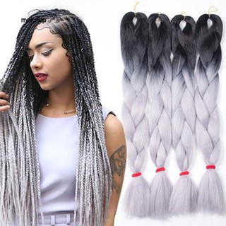 Tóc giả nối dài dạng tết phong cách Châu Phi màu ombre thời trang cho nữ