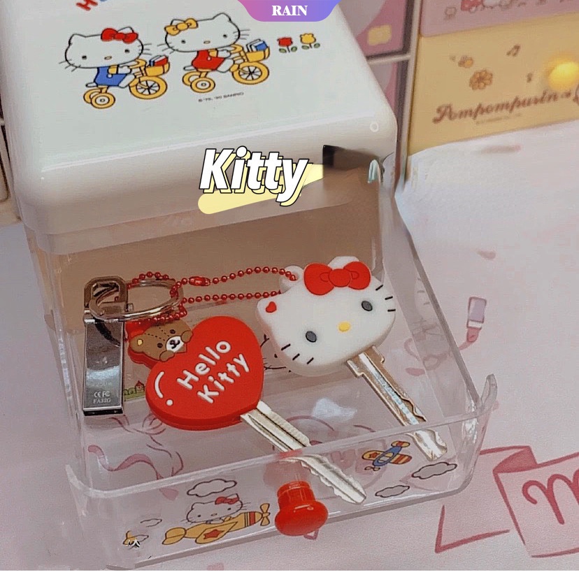 1 Vỏ Bọc Chìa Khóa Điều Khiển Từ Xa Chống Bụi Hình Sanrio Hello Kitty Dễ Thương