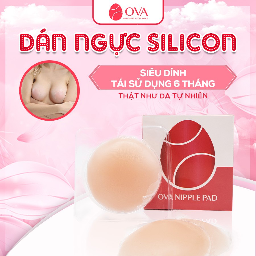 Combo 2 hộp dán nhũ hoa (đầu ti) silicone cao cấp Ovapink Nipple Pad MDN002- mềm mại và tái sử dụng được 6 tháng