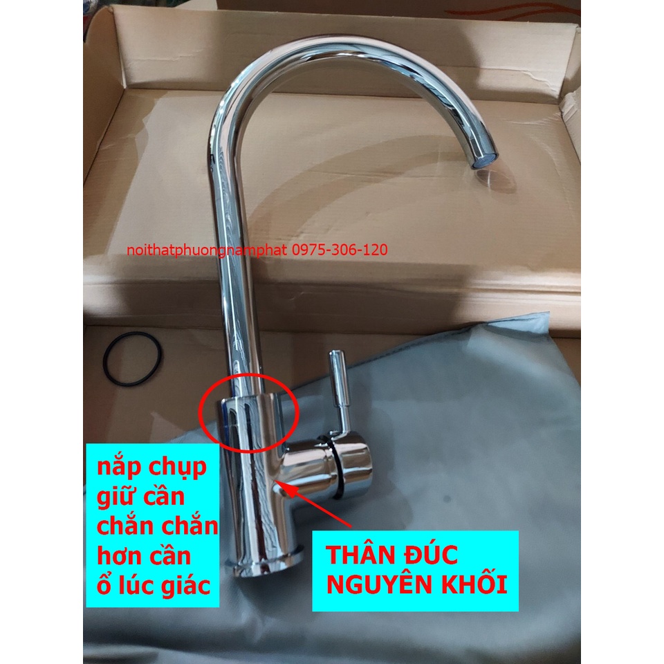 Vòi Rửa Chén Bát Nóng Lạnh đồng thau mạ crome N4011 Fotar và 2 dây nóng lạnh vòi nước xi phủ 5 lớp sáng bóng nước mạnh