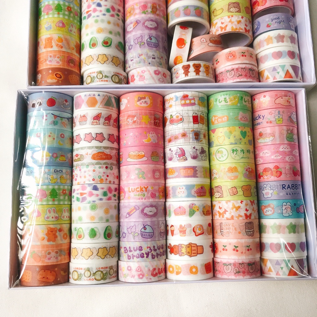 Washi tape, băng keo giấy đẹp trang trí decor, hoa cụ vẽ tranh