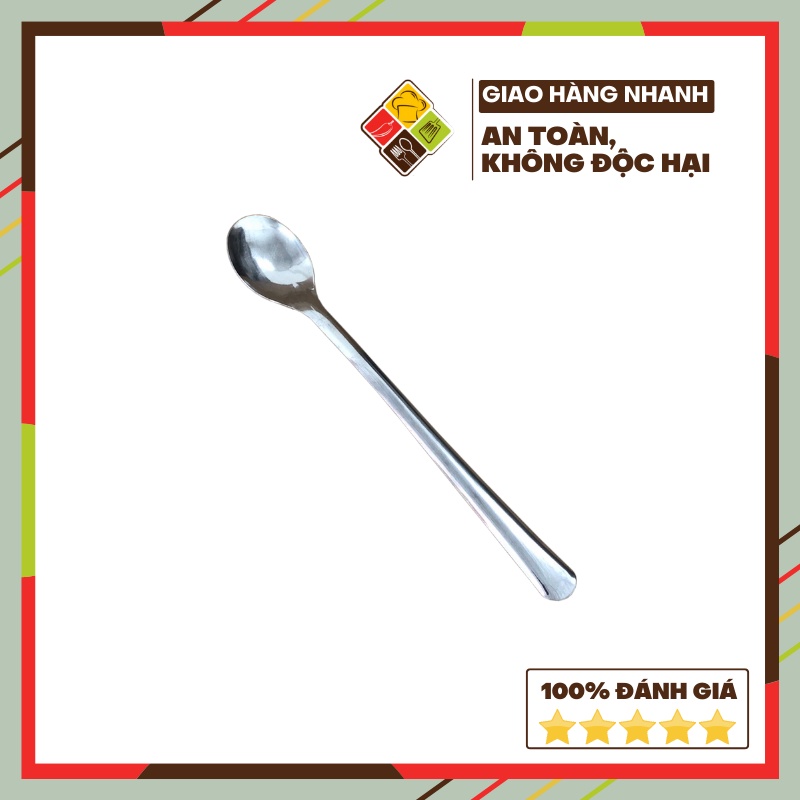Thìa sinh tố inox cán dài BEHOMEMALL Thìa Chanh Inox Cán Dài Sáng Đẹp [COMBO 10 THÌA]