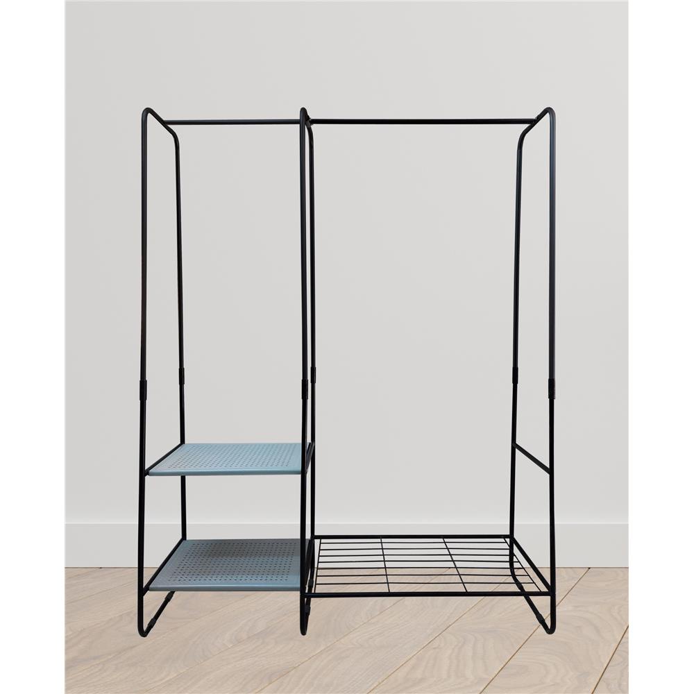 HomeBase ME LIVING Giá treo quần áo 3 ngăn kèm thanh chữ A bằng thép Thái Lan PIXEL W125xH160xD40cm