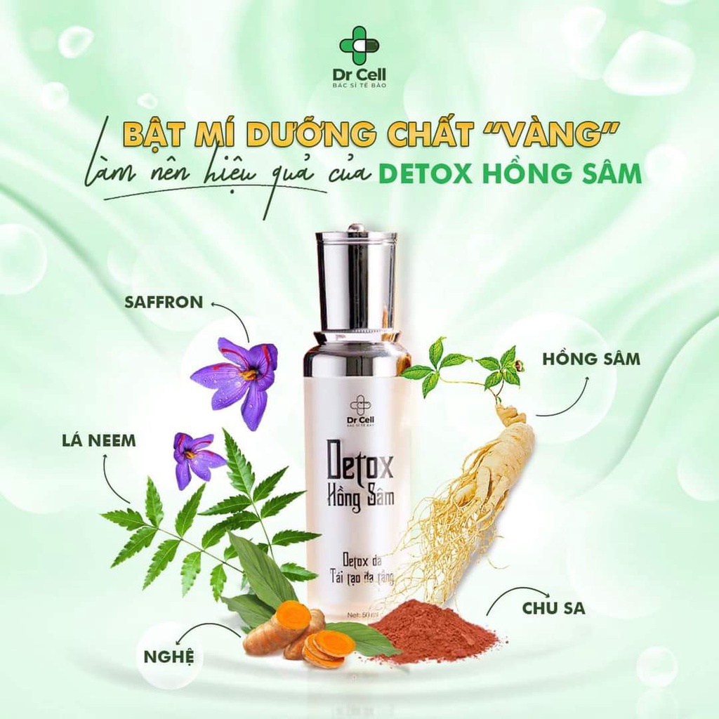 Detox Thải Độc, Thải Corticoid Hồng Sâm DR CELL peel Da Tầng Tăng SinhTầng  Đáy Loại Bỏ Mụn  50ml - CL12