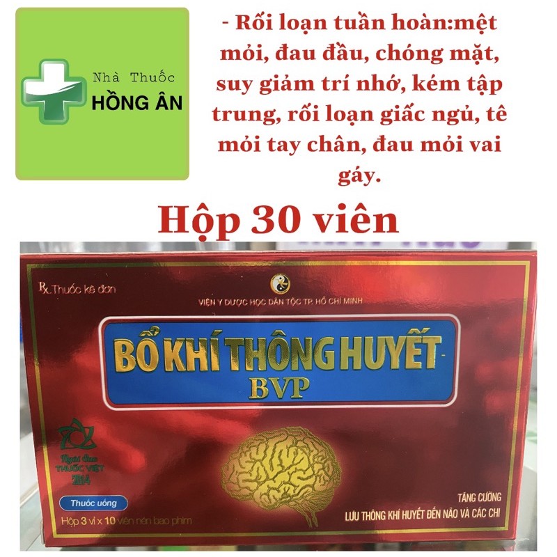 BỔ KHÍ THÔNG HUYẾT BPV ❤️Rối loạn tuần hoàn ở não và ngoại biên như: mệt mỏi, đau đầu, chóng mặt, suy giảm trí nhớ.