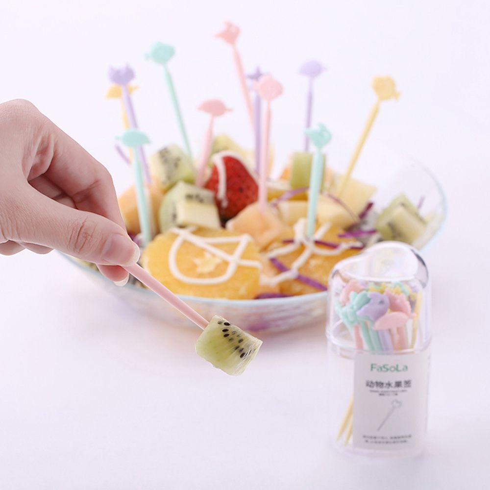 Bộ 20 / 36 Nĩa Ăn Trái Cây Họa Tiết Hoạt Hình Có Thể Tái Sử Dụng Tiện Lợi Yan1