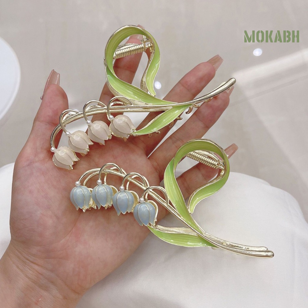 Kẹp Tóc [Kẹp Tóc] Kẹp Tóc Móng Vuốt Mạ Vàng Bóng Thanh Lịch Không Trơn Trượt Bằng Hợp Kim Thung Lũng Cho Nữ Trung Bình