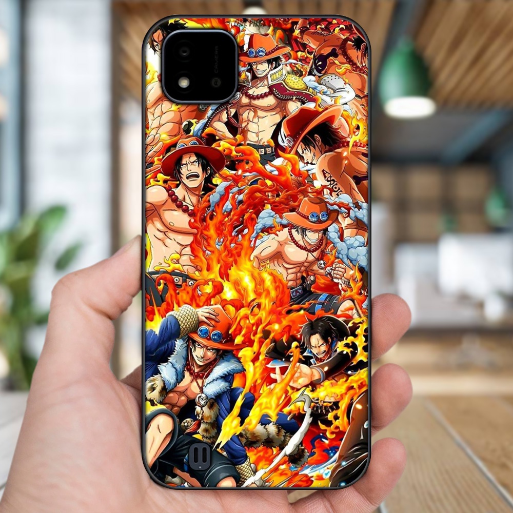 Ốp lưng Realme C11 2021, C20 viền đen in hình Ace One Piece