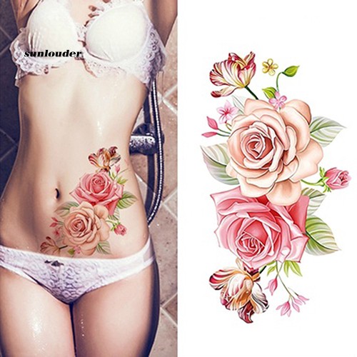 Hình xăm dán tạm thời họa tiết hoa mẫu đơn chống nước trang trí đẹp mắt dành cho nữ