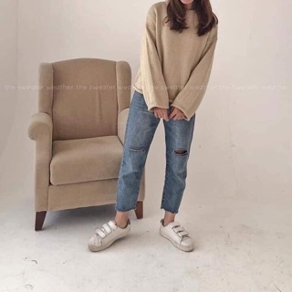 Quần bò rách dáng bagy