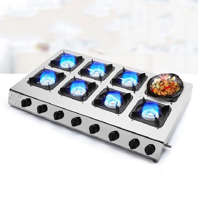 Bếp ga 8 họng công nghiệp, bếp gas 8 cửa làm bánh xèo, mỳ cay