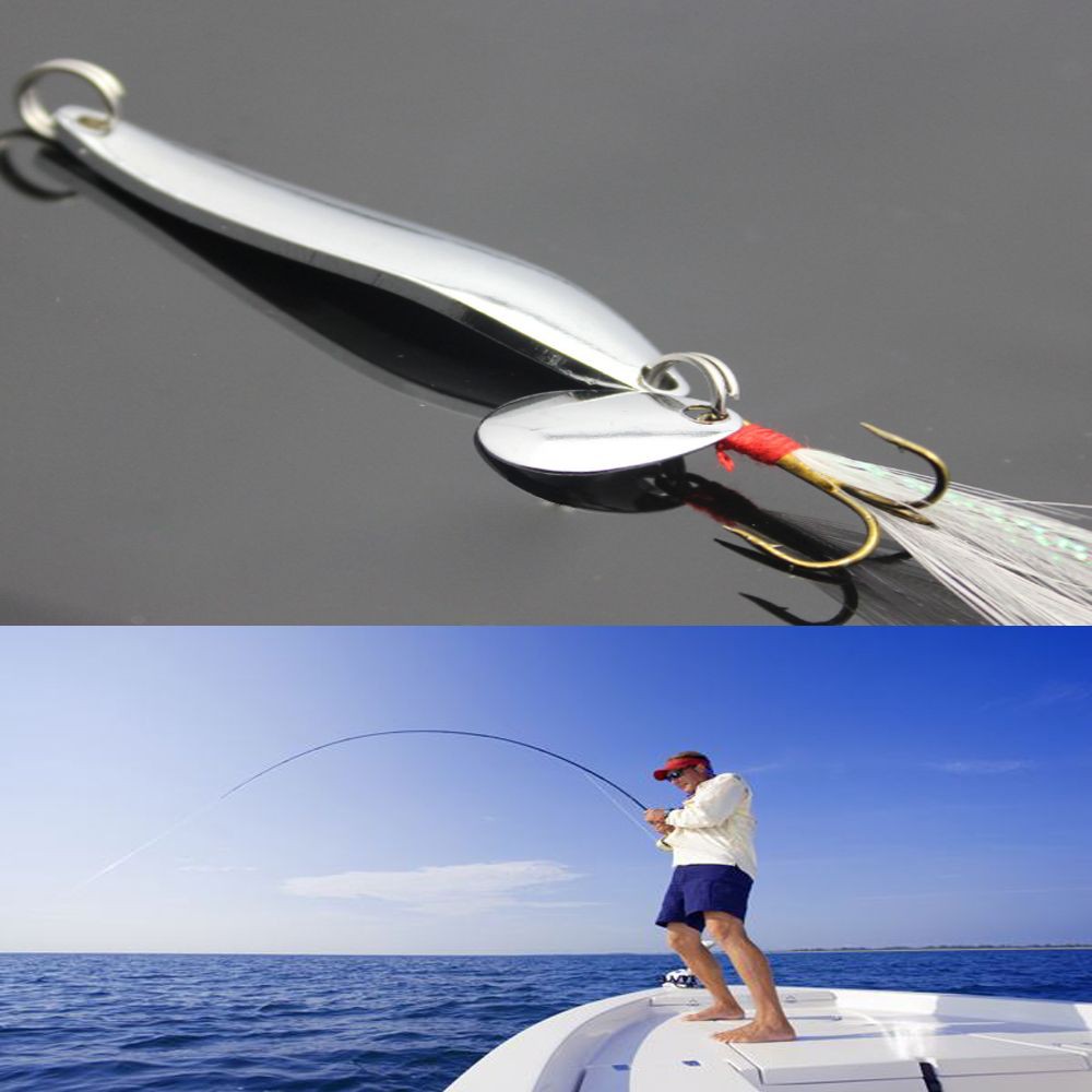Bộ 2 Mồi Câu Hình Cá Có Lưỡi Câu Kim Loại