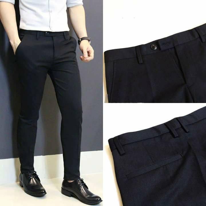 Quần màu đen vải chéo 79 hàng xuất dư cao cấp không nhăn không xù, không bay màu | BigBuy360 - bigbuy360.vn