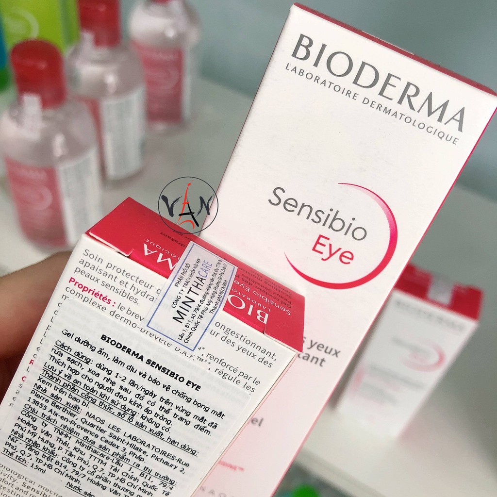 [Tem chính hãng ] Gel dưỡng ẩm chống thâm, giảm bọng mắt Bioderma sensibio eye 15ml