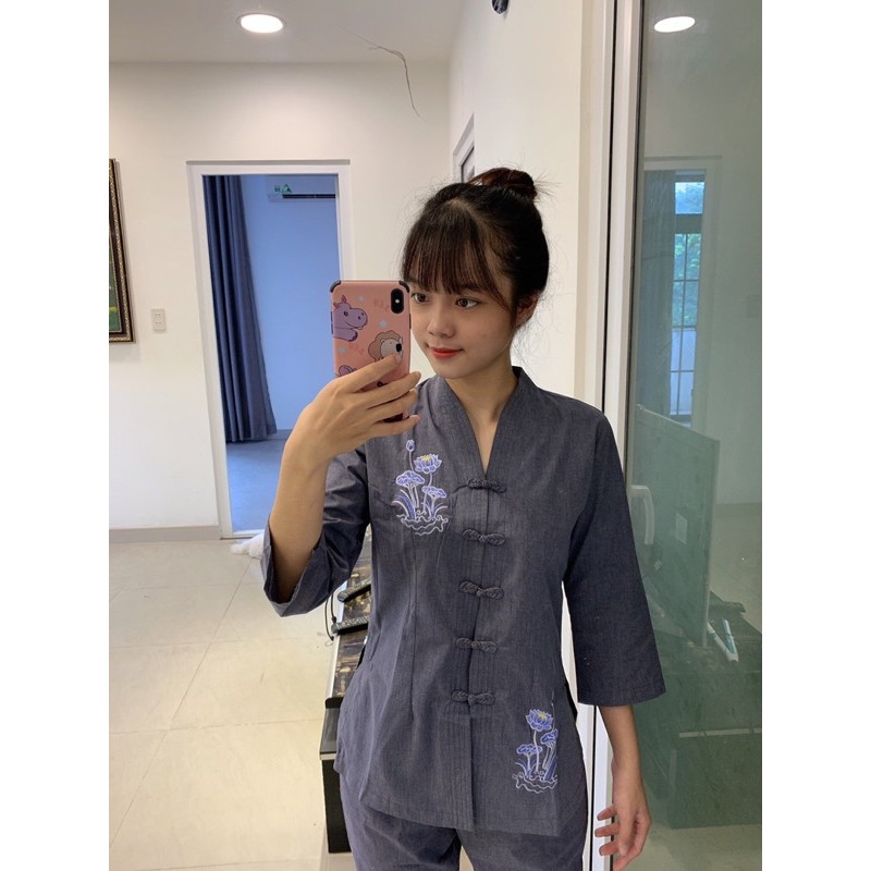 Áo Lam Đi Chùa # Bà Lai Tim Giá Rẻ Bất Ngờ