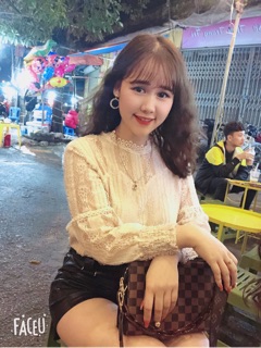Áo ren tay bồng (ảnh thật, clip mặc thật)