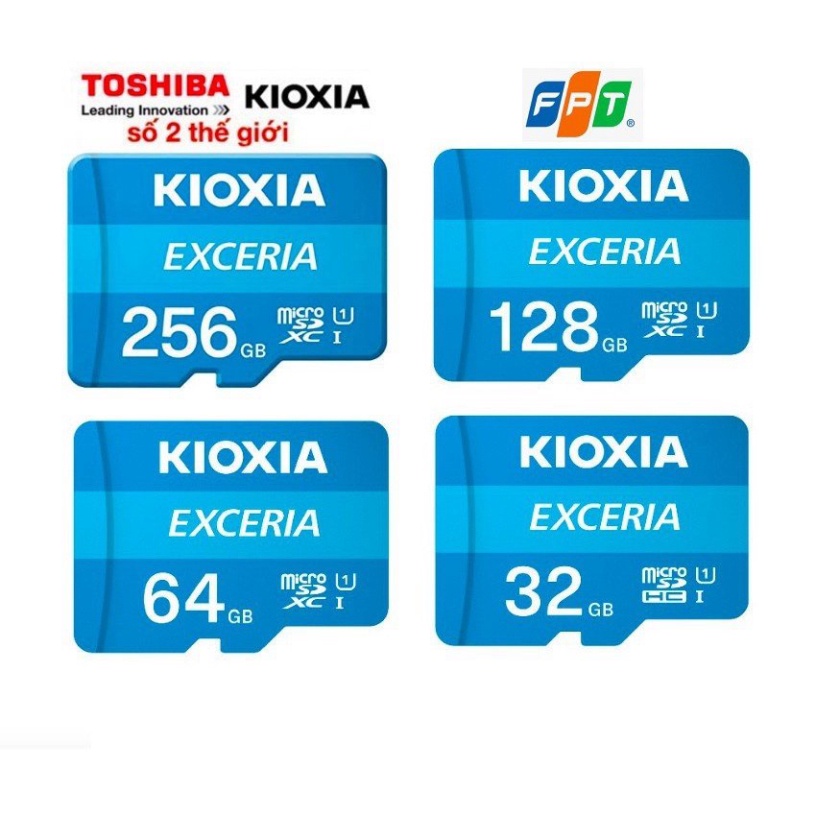 Thẻ Nhớ Toshiba/Kioxia Micro SD 64GB 32GB 16GB 100Mb/S Dùng Cho Điện Thoại Máy Ảnh -Tốc Độ Cao-Bảo Hành 3 Năm 1 Đổi 1