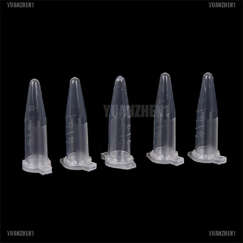 【YUANZHEN1】50X0.5ml Lab Clear Micro Plastic Test Tube Centrifuge Vial Snap Cap