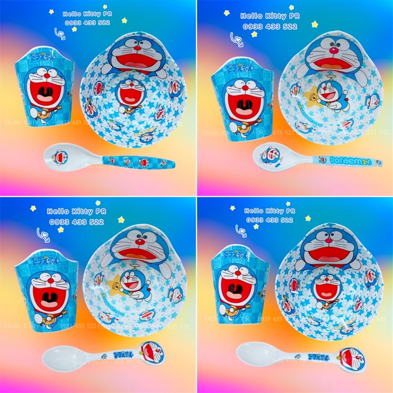 Set muỗng, ly, tô 3D Doremon Doraemon