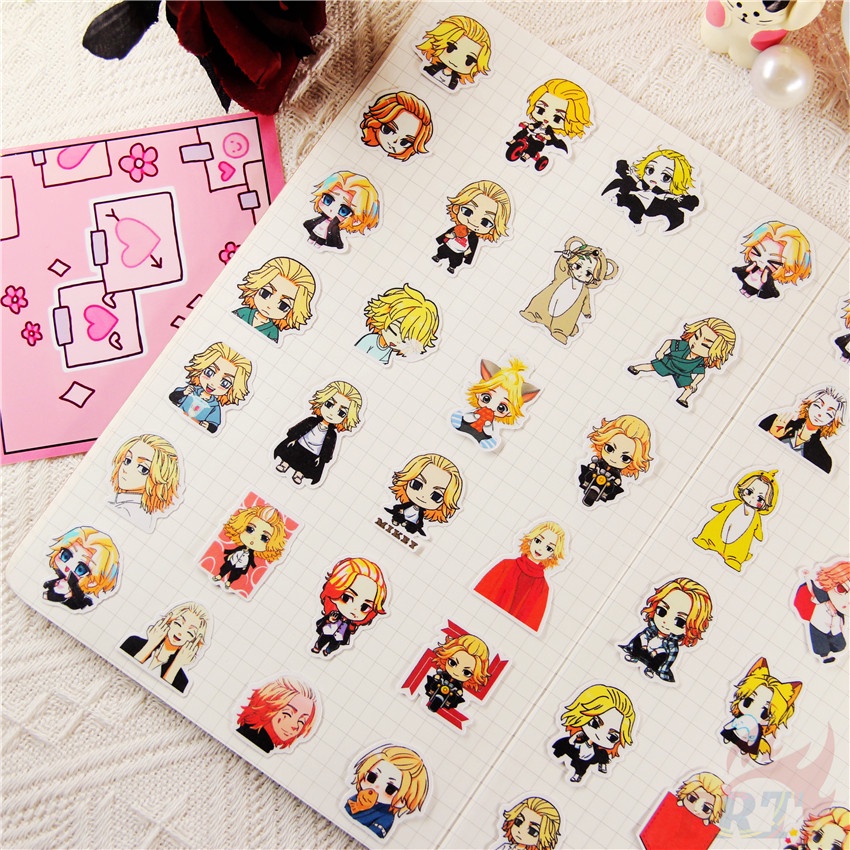 ❤ Mikey Q-1 Revengers của Tokyo. Sticker Dán Trang Trí Nhật Ký Hình Manjiro Sano ❤ Set 48 Miếng Dán Trang Trí Album Thời Trang DIY