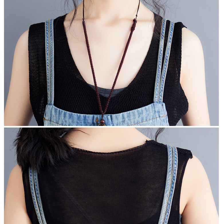 [ORDER] Quần yếm bigsize jean xanh dây mảnh(fit đến 80kg) | BigBuy360 - bigbuy360.vn