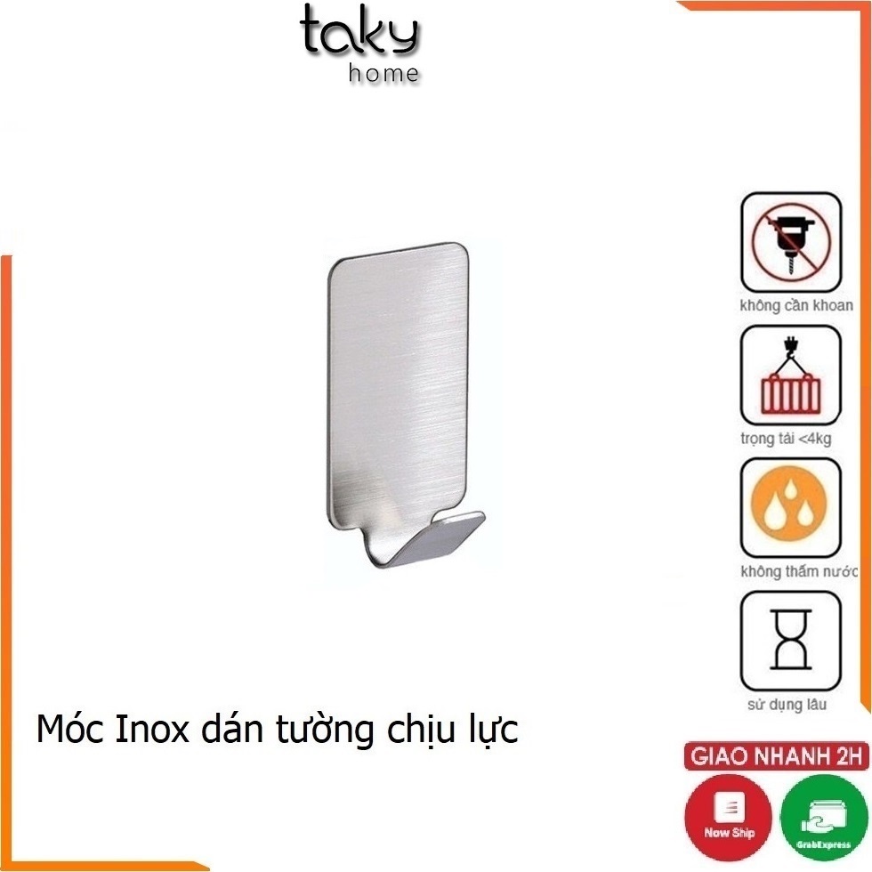 Móc Inox Dán Tường Siêu Dính, Treo Đồ Đa Năng, Móc Dán Tường Chịu Lực, Tiện Dụng. TakyHome 2002