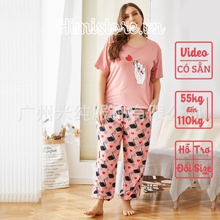 [CÓ SẴN] ĐỒ BỘ NGỦ MẶC NHÀ BIGSIZE NỮ CHẤT THUN CO DÃN SIZE TỚI 140KG ĐẾN TỪ THƯƠNG HIỆU HIMISTORE