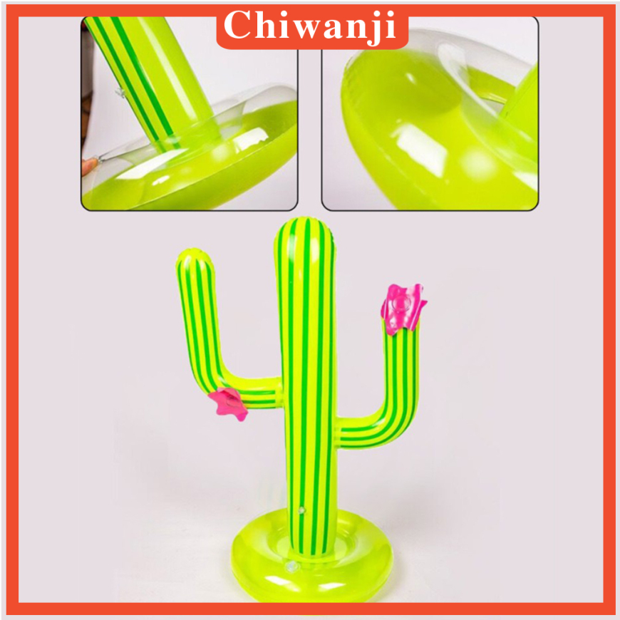 [CHIWANJI]Upgraded PVC Inflatable Cactus Rings Toss Game Set for Party Kids/Adult