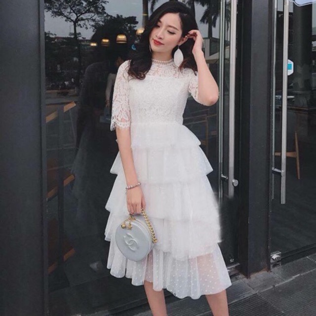 Đầm dự tiệc , đầm ren công chúa nhiều tầng cao cấp , quý phái! Có hình thật phía sau nhé | BigBuy360 - bigbuy360.vn