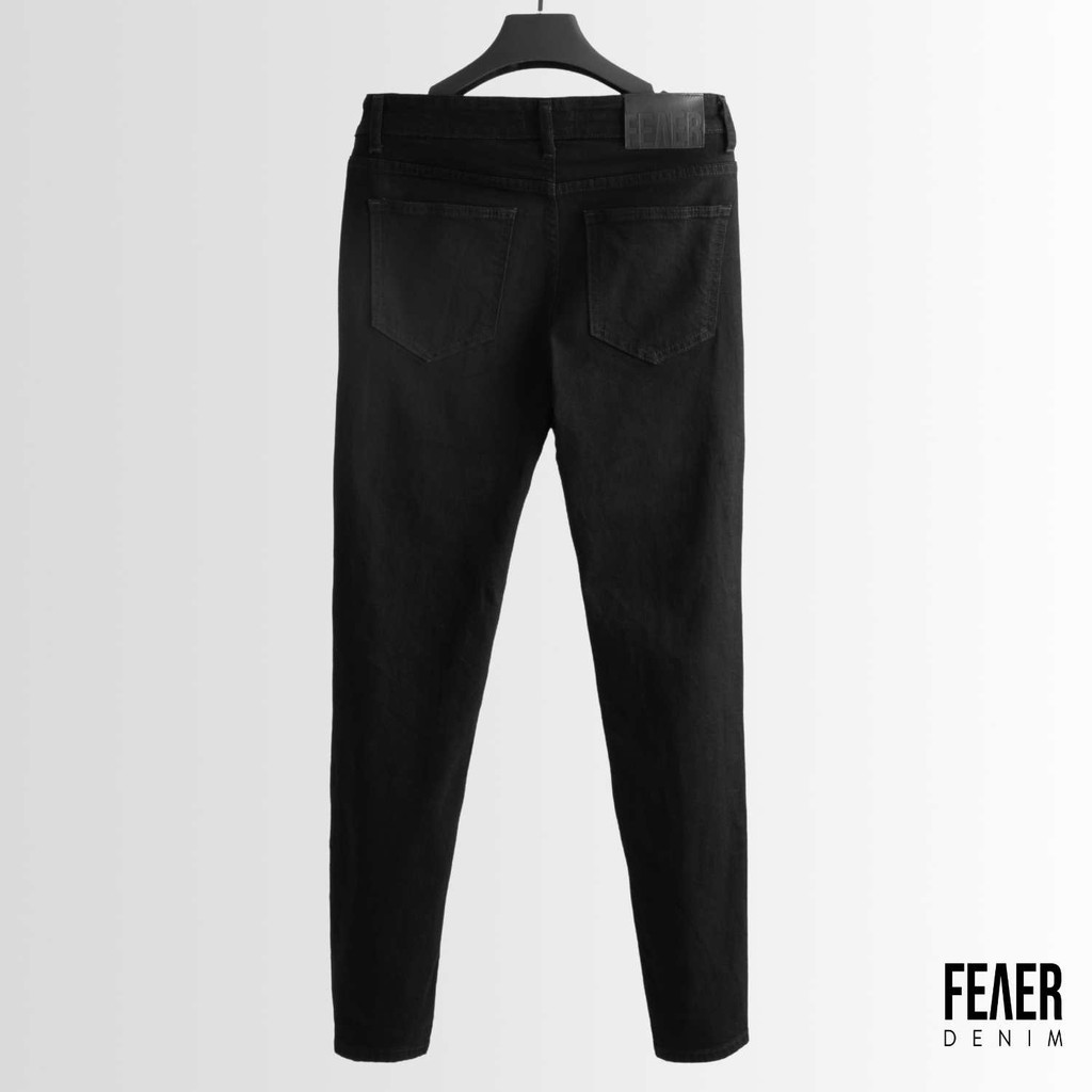 Quần jean nam FEAER DENIM chất co giản thoáng vải bền bỉ BASIC SKINNY FIT BLACK