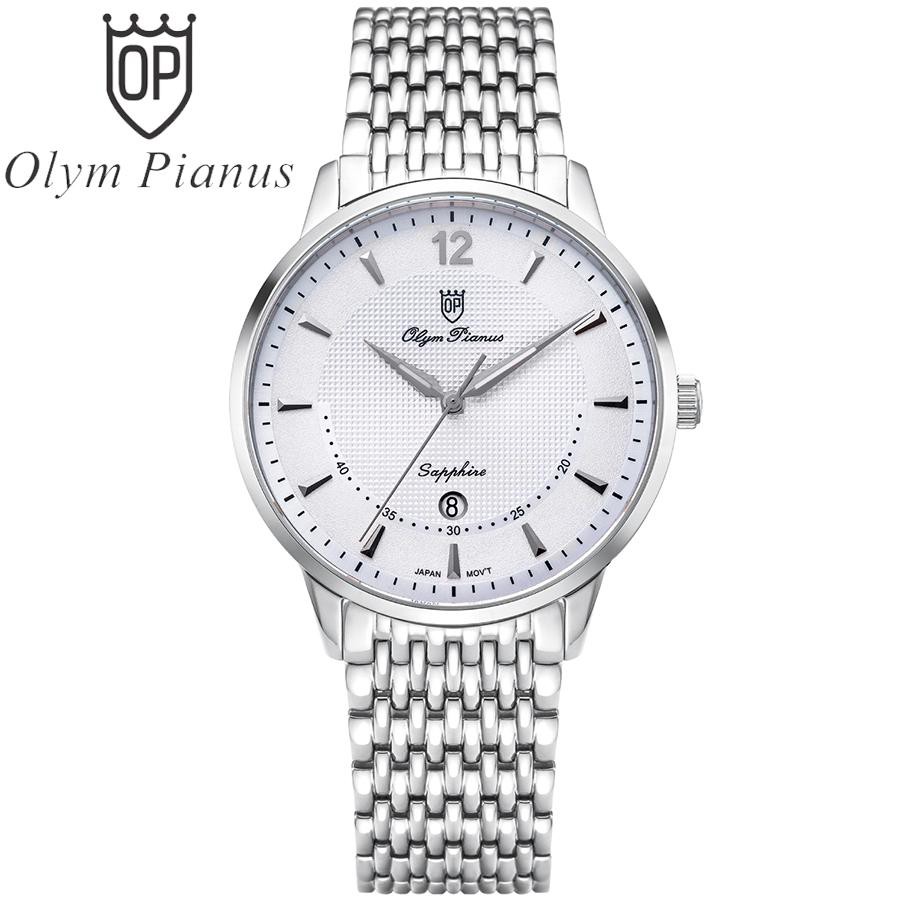 Đồng hồ nam dây kim loại Olym Pianus OP5709 OP5709MS trắng