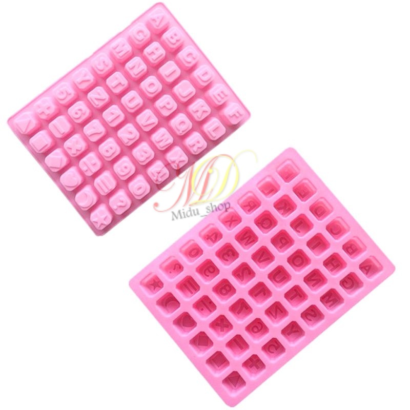 Khuôn silicon chữ cái và số làm socola rau câu fondant chữ trang trí bánh