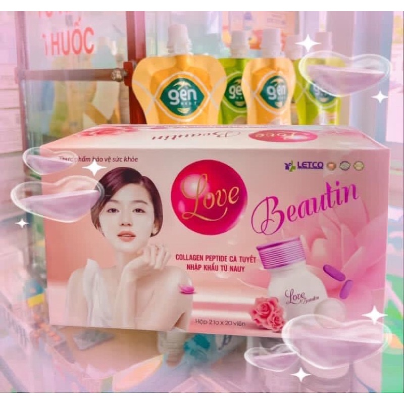 VIÊN UỐNG DƯỠNG TRẮNG DA - LOVE BEAUTIN hộp 2 lọ x 20 viên