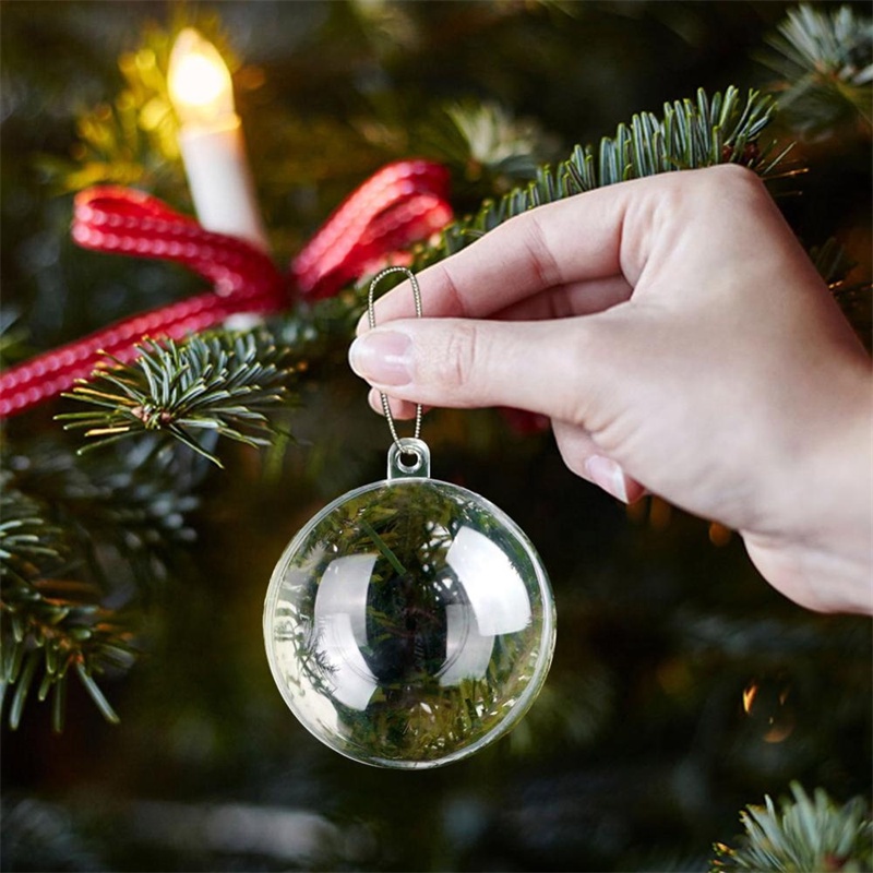 Trái Châu Bằng Nhựa Trong Suốt Kích Thước 5 / 6 / 8 / 10cm Dùng Trang Trí Cây Thông Giáng Sinh