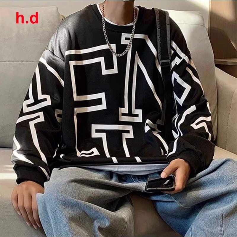 Áo nỉ bo cotton in chữ FUN to HD12